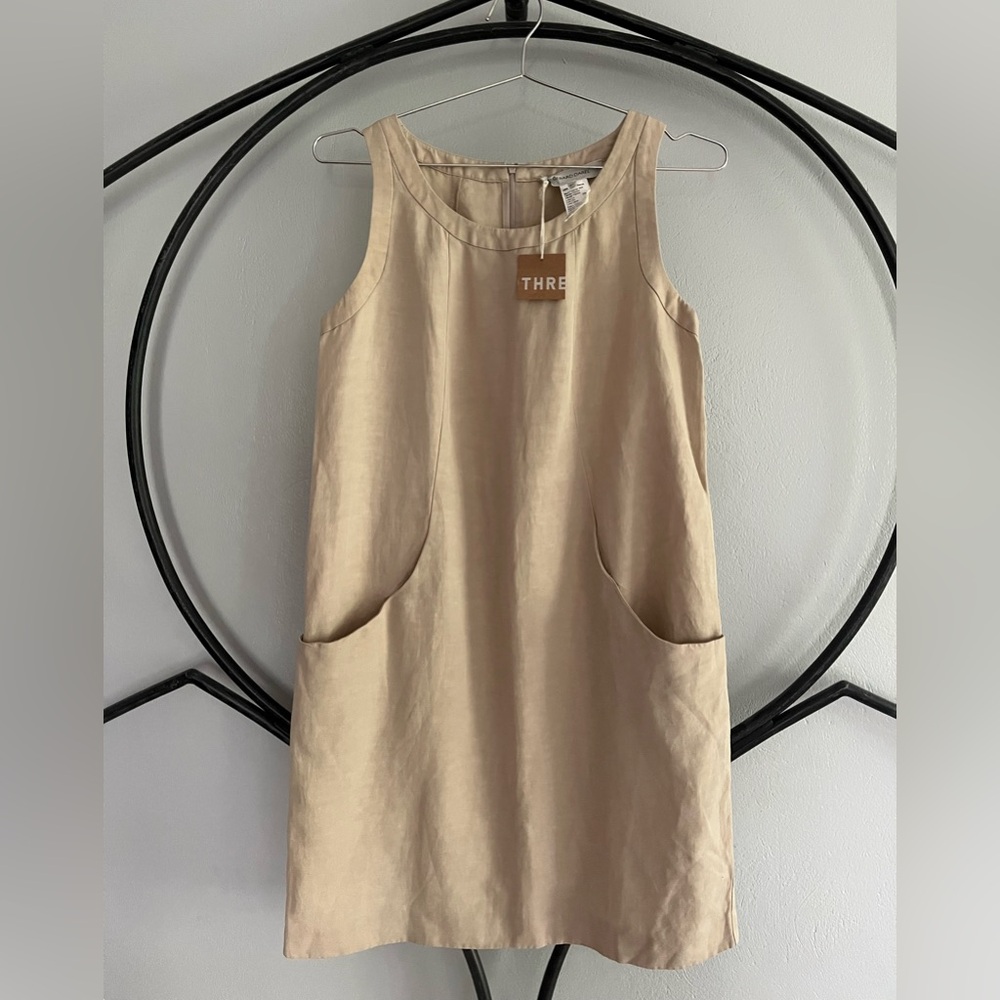 Gerard Darel Khaki / Tan Shift Summer Dress NWT Size 40 (FR), 8, M